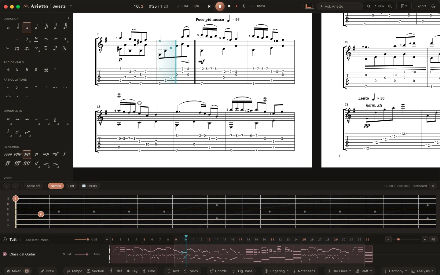 Arietto: Every instrument, the way its players read it